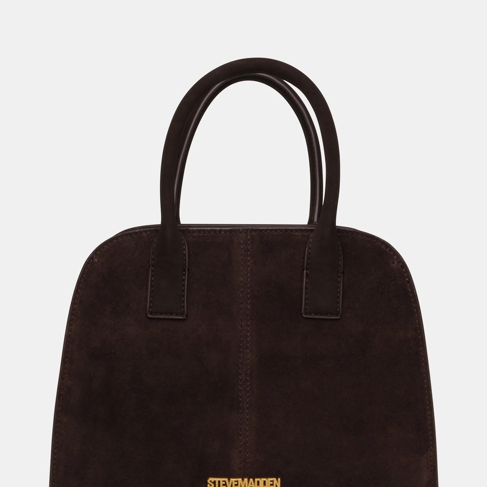 Steve Madden Dark Brown Suede Satchel